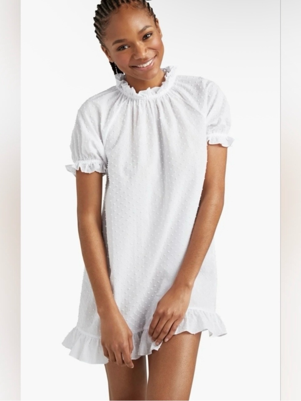 Hill House The Katherine Nap Dress In Sheer White Swiss Dot Size XS - Picture 12 of 13